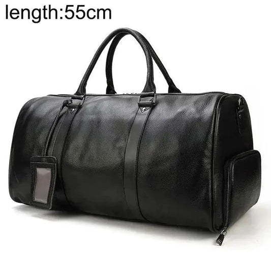 Luxury Leather Traveler bag by MANDOTOS, featuring durable leather material, spacious compartments, and elegant design.