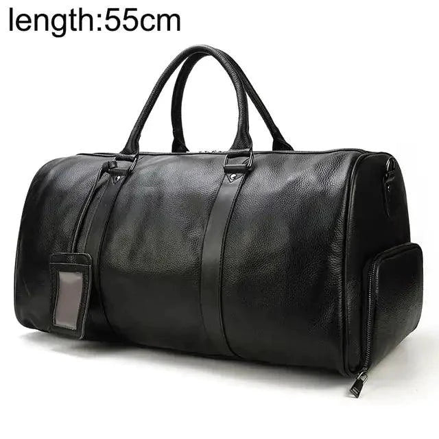 Luxury Leather Traveler bag by MANDOTOS, showcasing high-quality leather and stylish design for travel and everyday use.