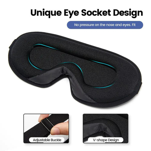 Mandotos luxury silk sleep mask with memory foam for comfortable, restful sleep and gentle eye coverage.