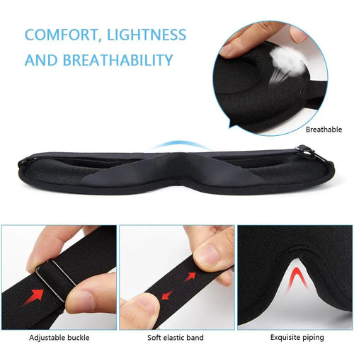 Mandotos luxury silk sleep mask with memory foam for comfortable, restful sleep, featuring soft silk material and adjustable strap.