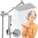 Luxury stainless steel MANDOTOS multifunction shower set with handheld showerhead and adjustable spray functions.
