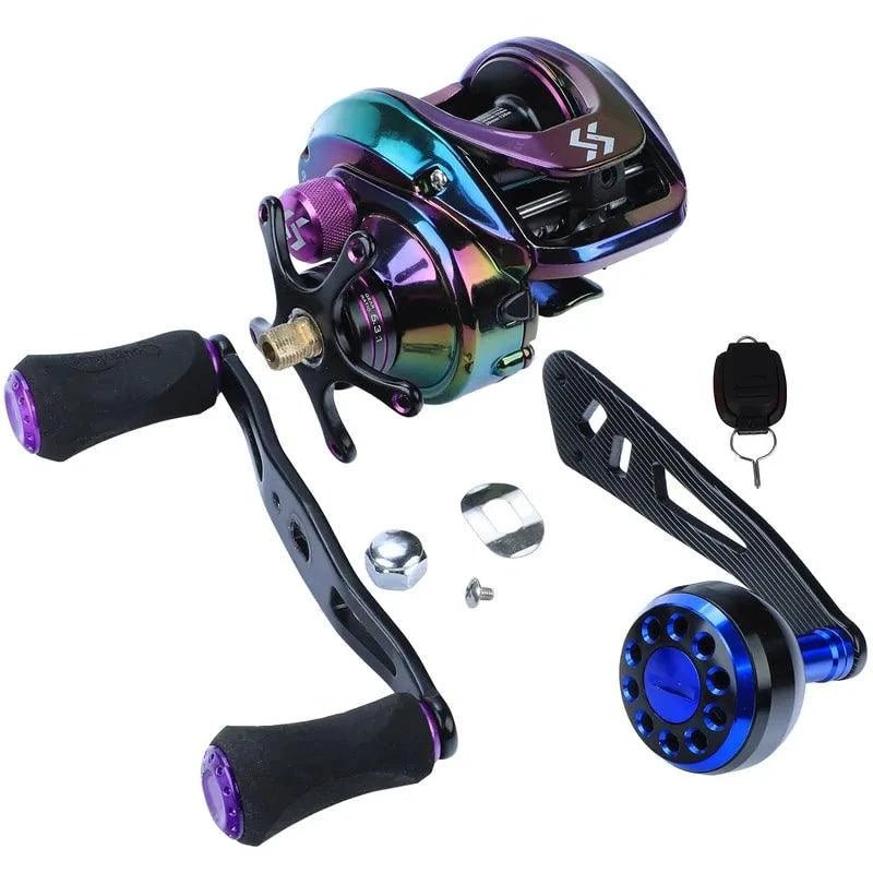 Mandotos MagnaCast precision fishing reel with sleek design and advanced spool technology, perfect for freshwater and saltwater fishing.