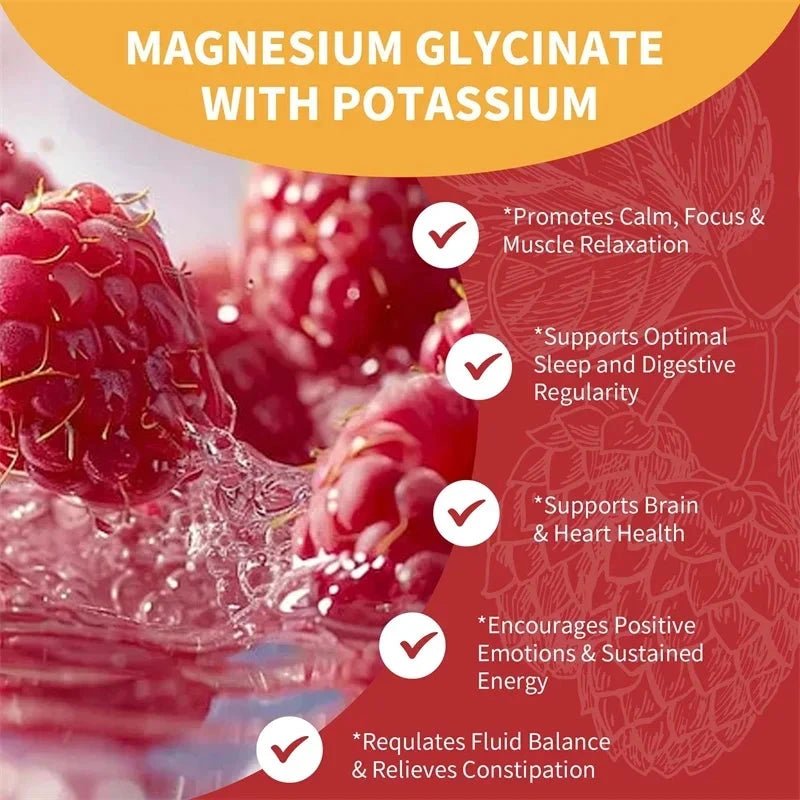 Mandotos Magnesium Glycinate Gummies for stress relief, relaxation, sleep support, memory, concentration, and muscle spasm relief.