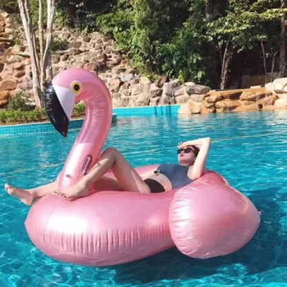 Mandotos Majestic Flamingo and Unicorn pool floats on water, colorful and fun for summer swimming and lounging.