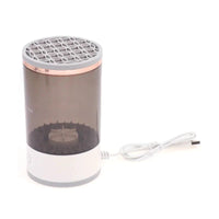 Mandotos makeup brush cleaner in a clear bottle, designed for cleaning and sanitizing cosmetic brushes efficiently.