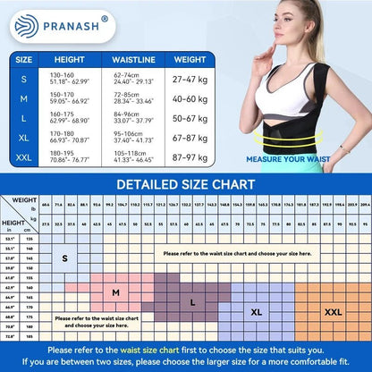 Mandotos adjustable back posture corrector belt for men and women, designed to relieve pain and prevent slouching.