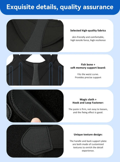 Mandotos adjustable back posture corrector belt for men and women, designed to improve posture and relieve back pain.