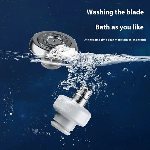 Mandotos black dual-purpose capsule shaver and nose hair trimmer with USB rechargeable design, compact grooming device.