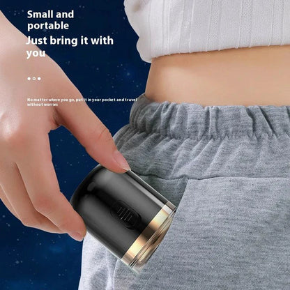 Mandotos black dual-purpose capsule shaver and nose hair trimmer with USB rechargeable design, compact personal grooming device.