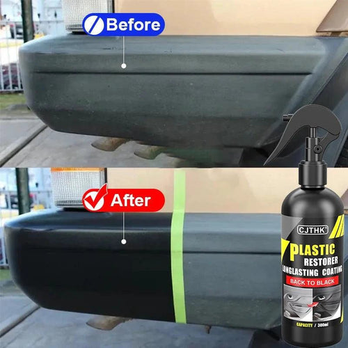 Mandotos Car Plastic Restorer Back to Black Gloss Renovator for plastic and leather auto care, 50g, enhances shine and restores color.