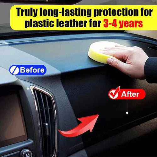Mandotos Car Plastic Restorer Back to Black Gloss Renovator for plastic and leather auto care, 50g jar with black finish