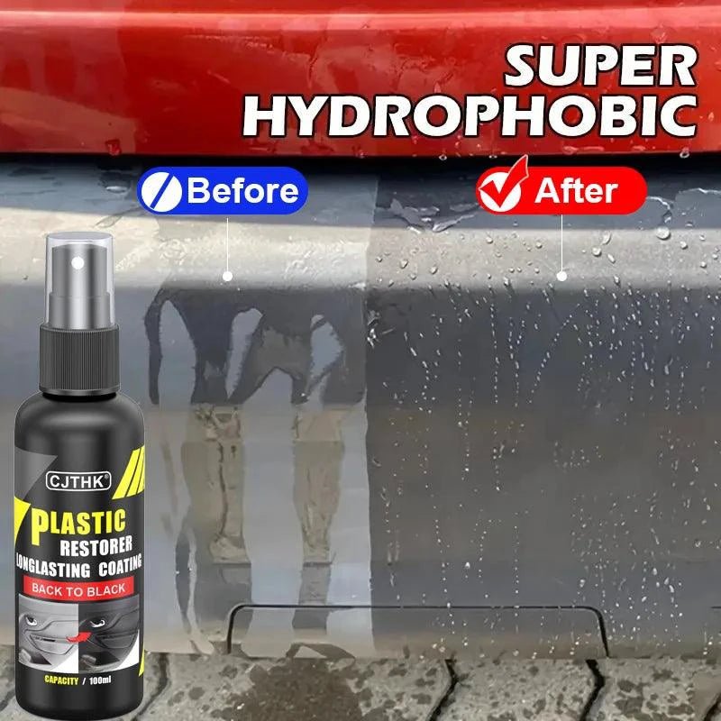 Mandotos Car Plastic Restorer Back to Black gloss renovator for plastic and leather auto care, 50g container with black finish