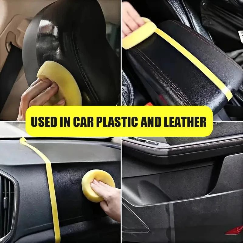 Mandotos Car Plastic Restorer Back to Black Gloss Renovator for plastic and leather auto care, 50g container.