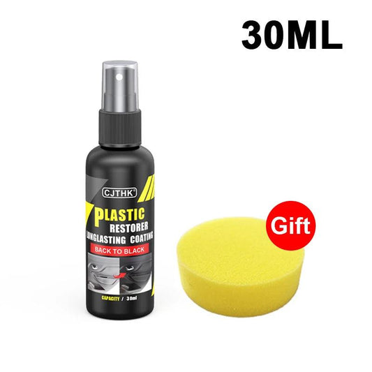 Mandotos Car Plastic Restorer Back to Black Gloss Renovator for plastic and leather auto care, 50g container.