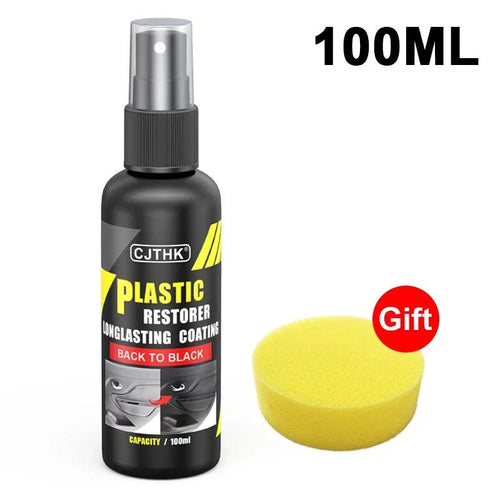 Mandotos Car Plastic Restorer Back to Black Gloss Renovator in 50g container for plastic and leather auto care.