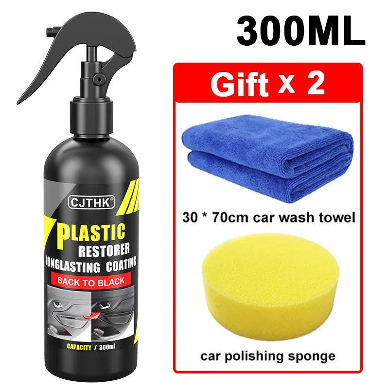 Mandotos Car Plastic Restorer Back to Black gloss renovator for plastic and leather auto surfaces, 50g, enhances and restores shine.