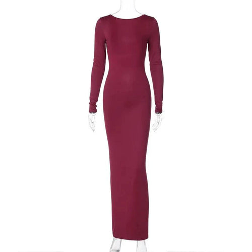 Mandotos Chic backless silk dress made of milk silk, featuring a sleek and elegant design with a smooth, shiny fabric finish.