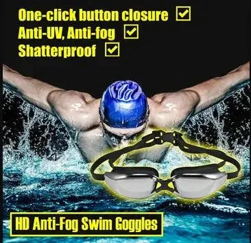 Mandotos ClearView HD swim goggles with clear lenses, adjustable straps, and a comfortable fit for swimming and water sports.