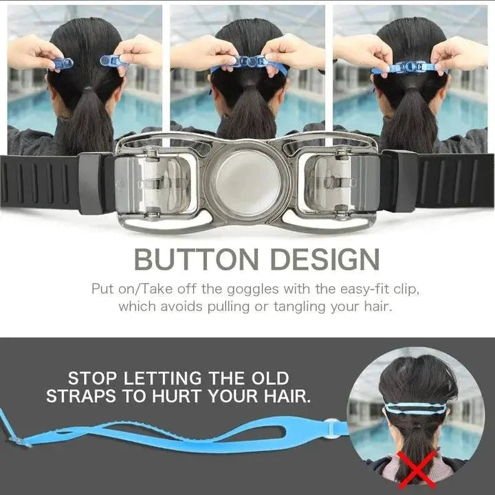 Mandotos ClearView HD swim goggles featuring clear lenses, comfortable fit, and adjustable straps for swimming performance.