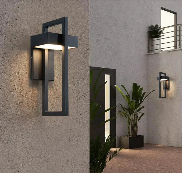 Mandotos contemporary outdoor wall light with LED, weatherproof design, minimalistic style, suitable for patio or exterior lighting.