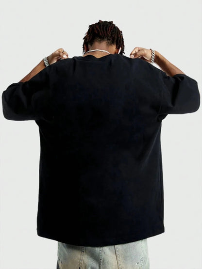 Pack of five Mandotos cotton T-shirts with short sleeves and O-neck, casual and oversize for men and women.