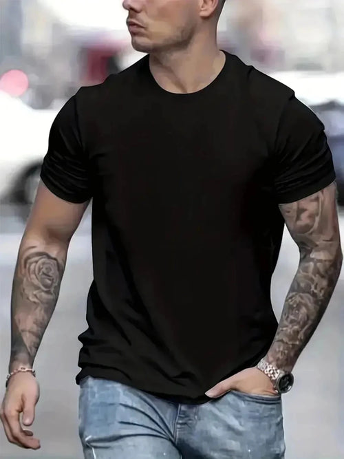 Set of five MANDOTOS cotton T-shirts, short sleeve, O-neck, casual and oversized for men and women, in various colors.