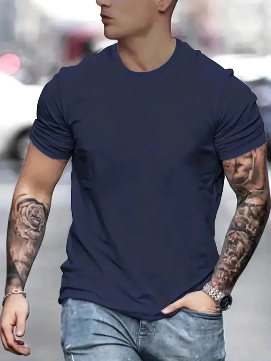 Mandotos cotton T-shirts pack of five, short sleeve O-neck casual oversize T-shirts for men and women, in neutral colors.