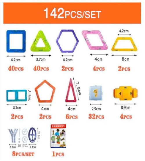 Mandotos Creative Magnet Constructors magnetic building blocks set for STEM learning, featuring colorful plastic pieces for educational play.