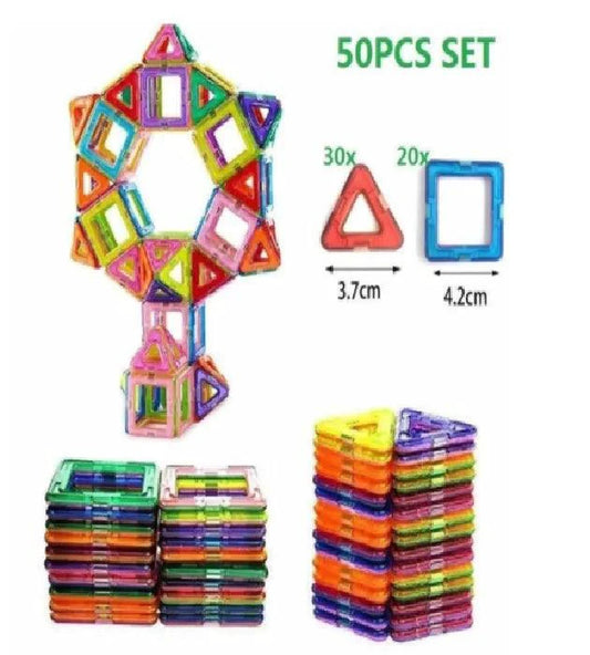 Mandotos Creative Magnet Constructors magnetic building blocks set for STEM learning, featuring colorful geometric shapes and sturdy magnetic pieces.