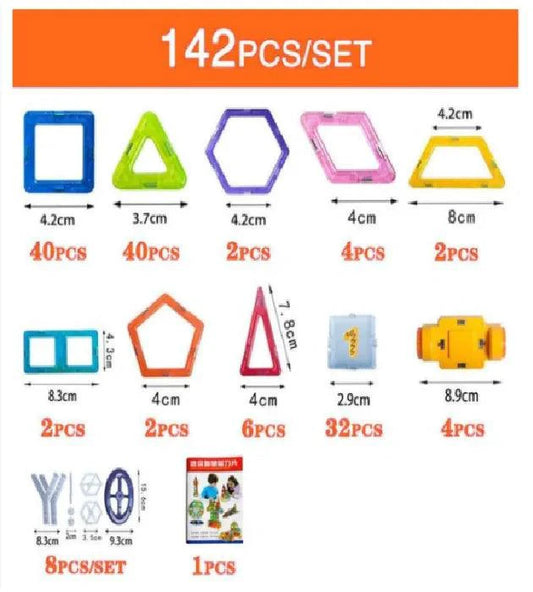 Mandotos Creative Magnet Constructors magnetic building blocks for STEM learning, featuring colorful geometric shapes for educational play.