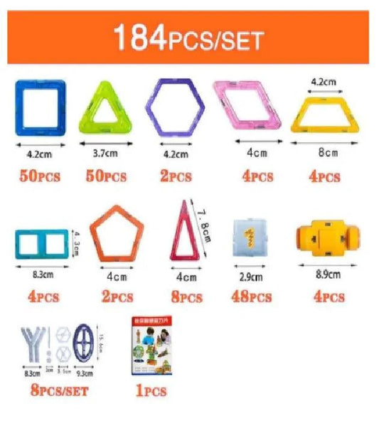 Mandotos Creative Magnet Constructors magnetic building blocks for STEM learning, showing colorful interlocking construction pieces.