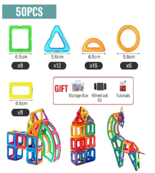 Mandotos Creative Magnet Constructors magnetic building blocks set for STEM learning, featuring colorful geometric shapes for educational play.