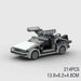 Mandotos DeLorean time travel set with 214 gray pieces, detailed model building toy for creative play and collection.