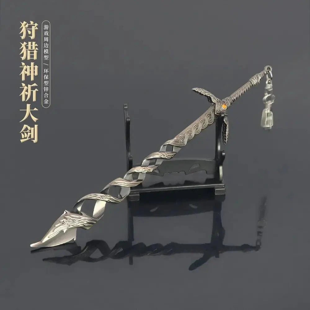 Mandotos Elden Ring God Sword replica, 22cm metal collectible sword with detailed display design, inspired by the game.
