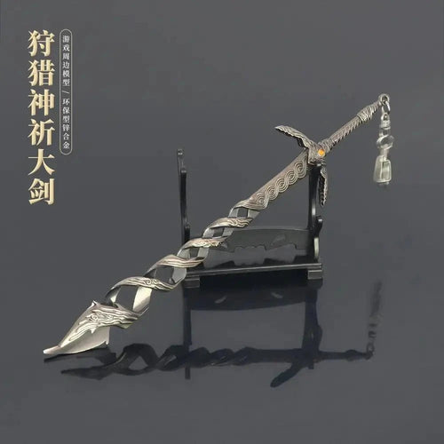 Mandotos Elden Ring God Sword replica, 22cm metal collectible sword with detailed display design, inspired by the game.