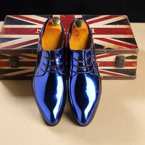 Mandotos metallic rose gold men's dress shoes with a formal, classic silhouette for office and special occasions.