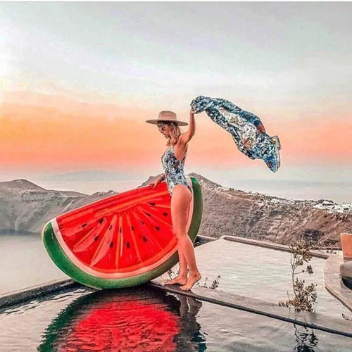 Large Mega Pool Party Float by MANDOTOS with colorful inflatable design for fun in the water.