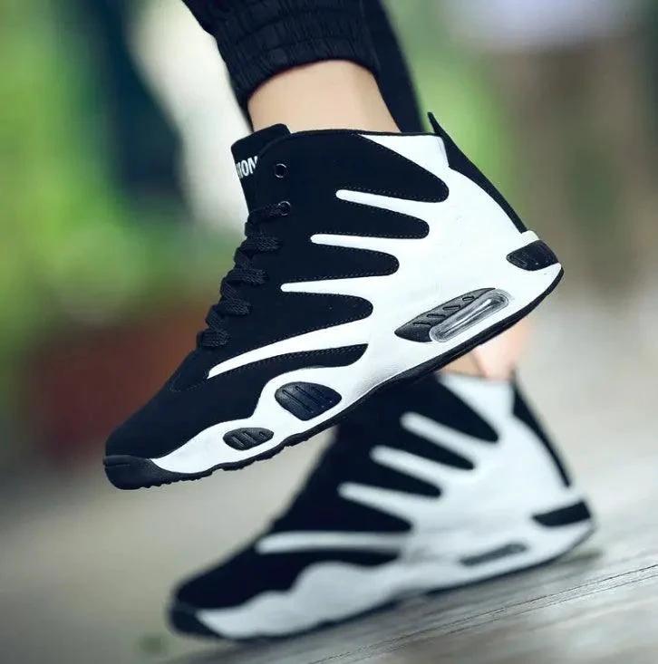 Mandotos men's air cushion basketball shoes with wear-resistant design and supportive sneakers for men’s basketball play.