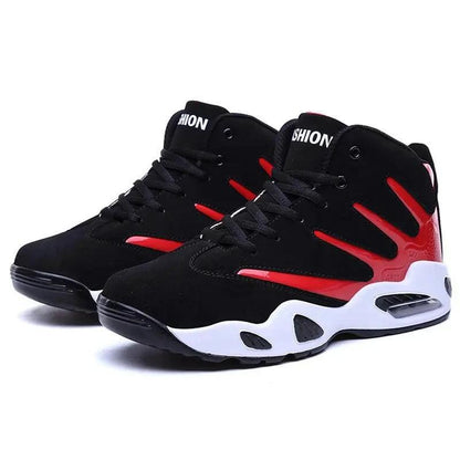 Mandotos men's air cushion basketball shoes, wear-resistant sneakers with supportive design and sporty look for basketball and active wear.