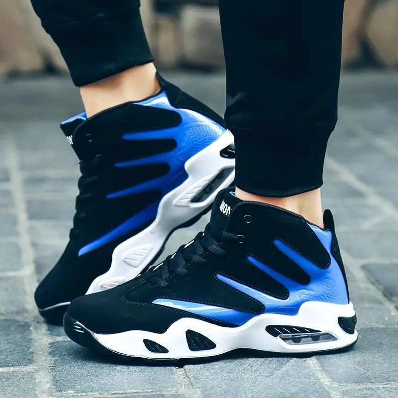 Mandotos men's air cushion basketball sneakers with wear-resistant sole and supportive design, ideal for sports and casual wear.