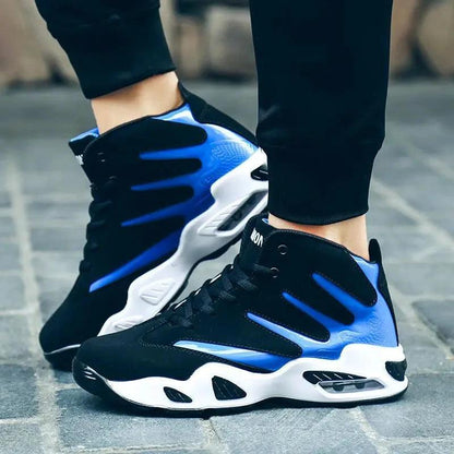 Mandotos men's air cushion basketball sneakers with wear-resistant sole and supportive design, ideal for sports and casual wear.