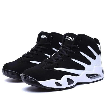 Mandotos men's air cushion basketball shoes with wear-resistant design, suitable for outdoor basketball and athletic activities.