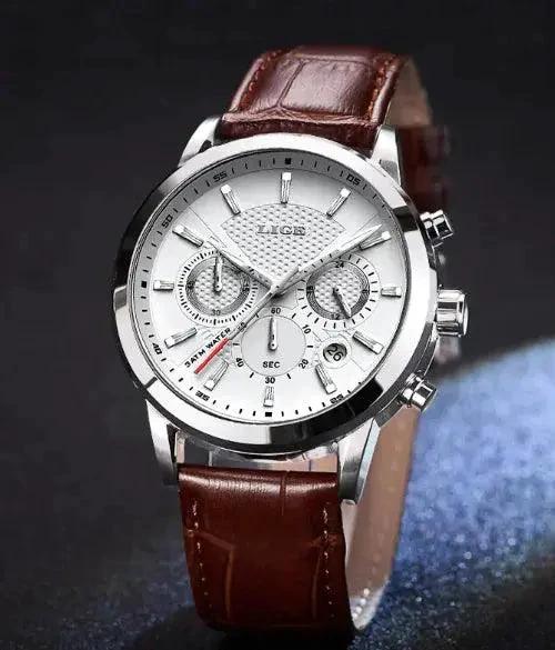Men's fashion sport quartz watch by MANDOTOS with a sleek design and round dial, perfect for everyday and active wear.