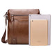 Mandotos men's messenger bag with adjustable strap, black leather finish, and multiple compartments for everyday use.
