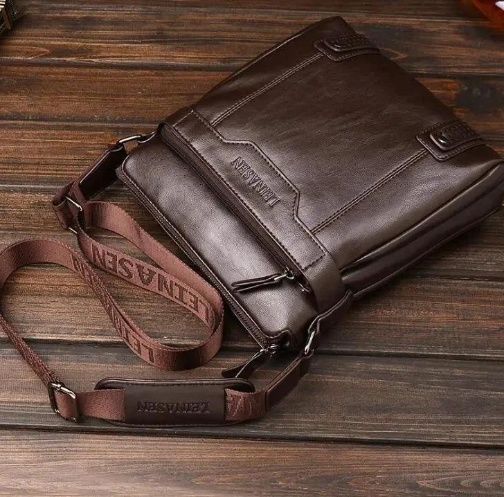 Men's messenger bag by MANDOTOS featuring durable fabric, adjustable strap, and multiple compartments for everyday use.