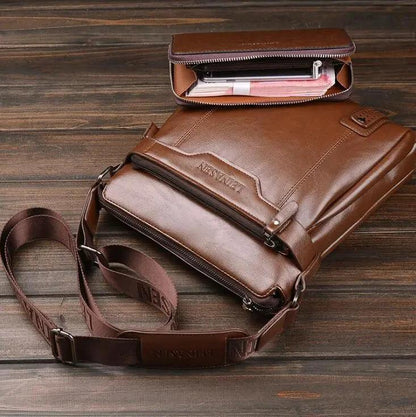 Mandotos men's messenger bag with adjustable strap, multiple compartments, and durable fabric for everyday use.