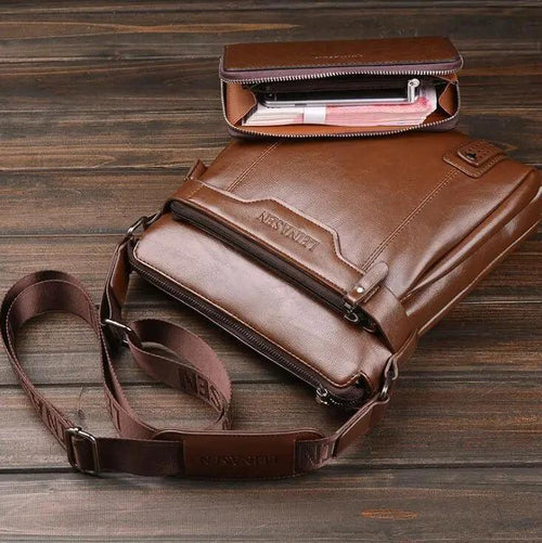 Mandotos men's messenger bag with adjustable strap, multiple compartments, and durable fabric for everyday use.