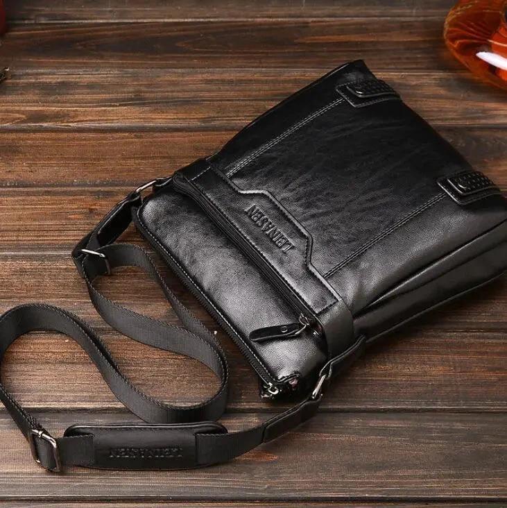 Men's messenger bag by MANDOTOS with adjustable shoulder strap and multiple compartments for everyday convenience.