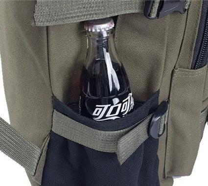 Mandotos men's canvas backpack with multiple compartments, suitable for students and daily use.