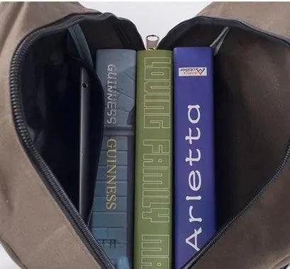 Mandotos men's canvas backpack with multiple compartments, ideal for students and everyday use.